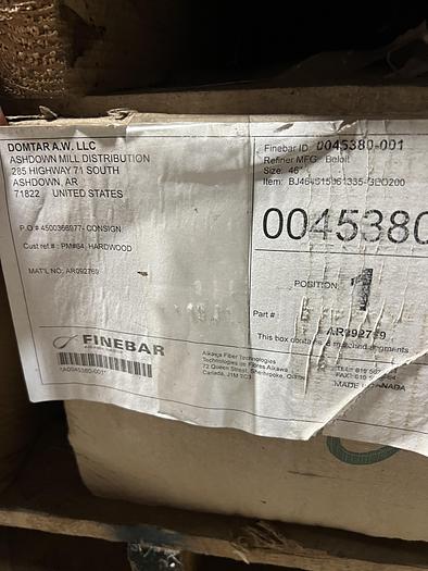 Unused Beloit Jones Dd4000 46" Refiner Plate Set #38584