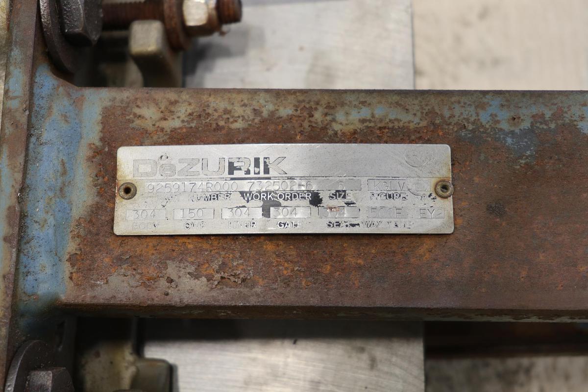 Used Dezurik KGLV 6" Hand Operated V-Port Knife Gate Valve #47430