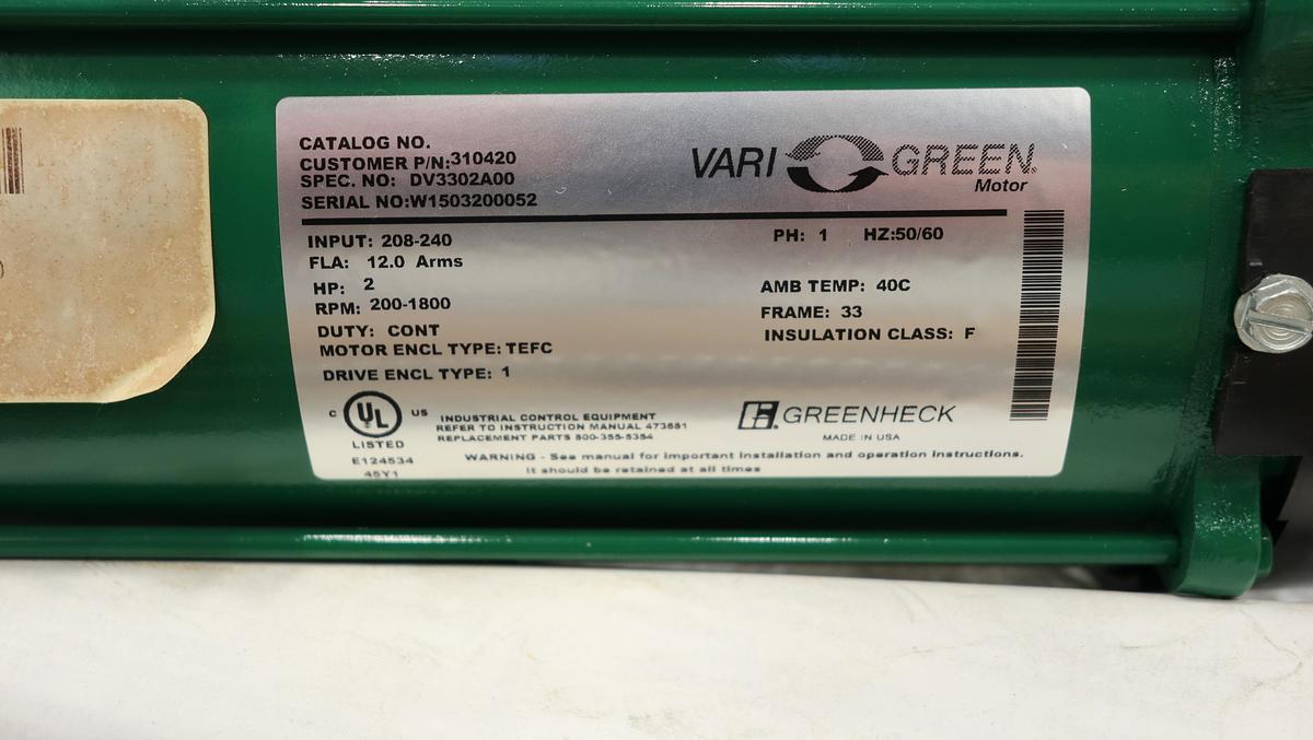 Used Greenheck Vari Green Motor #46769