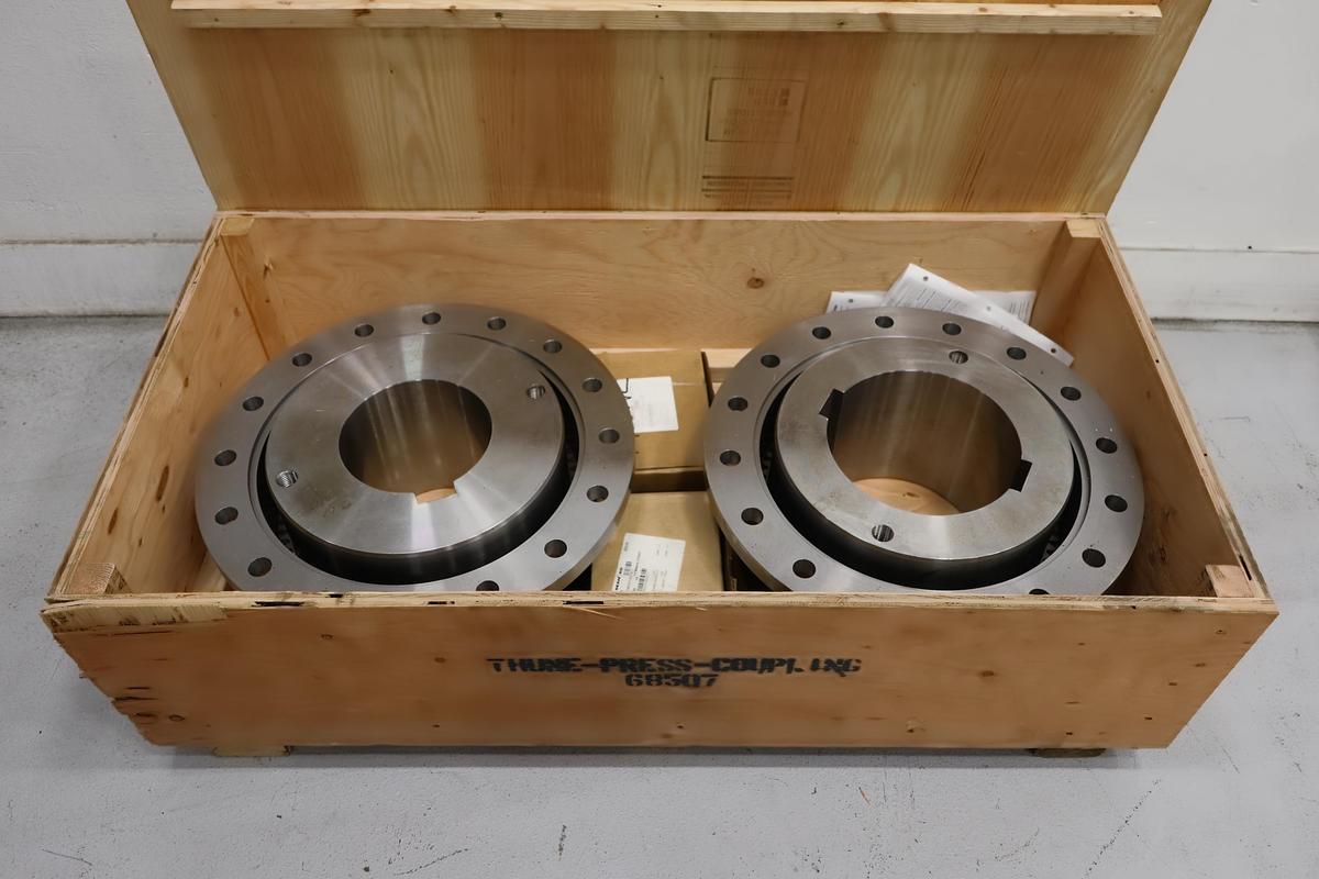 Used Falk 1070G20 Complete Coupling Set Bored & Keyed for Thune Dewatering Screw Press #47601