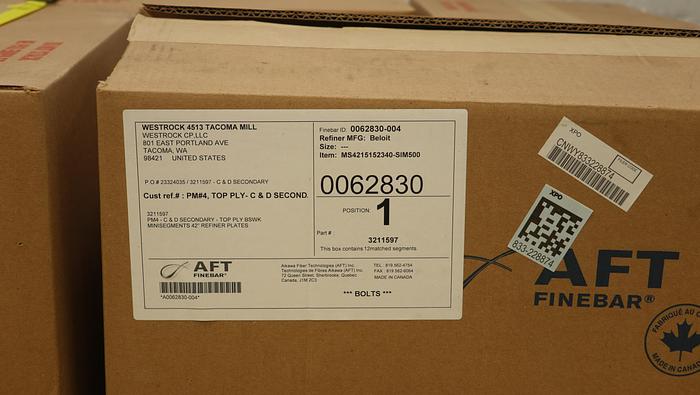 Unused Beloit 42" Refiner Plate Set #46012