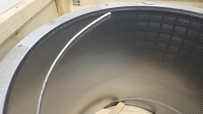 Unused Kadant Fiberwall UV300 Pressure Screen Basket With Spiral Strip #46038