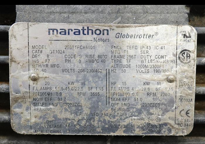 Used GOULDS 3196MTX 1.5x3x10 Pump With Base And Motor #46235