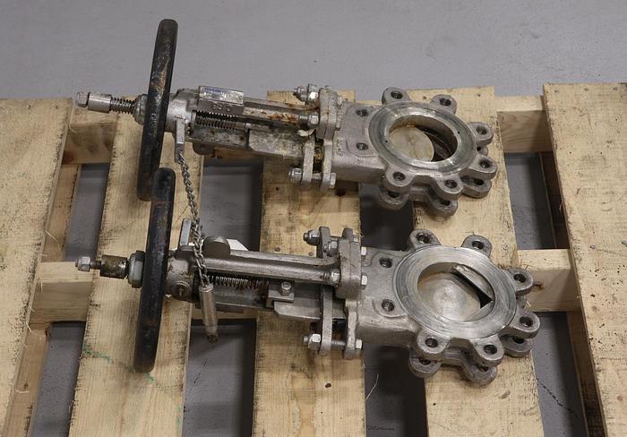 Used Hilton 4” Hand Operated V-Port Knife Gate Valve #45732