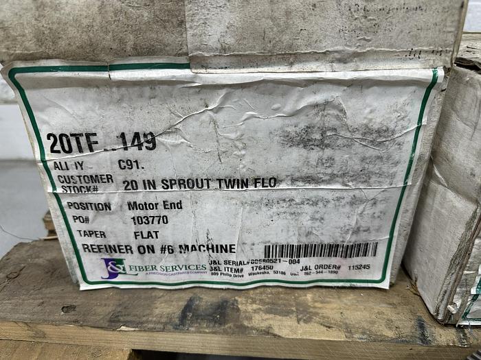 Unused Sprout Waldron 20" Twin Flo Refiner Plate Set #45422