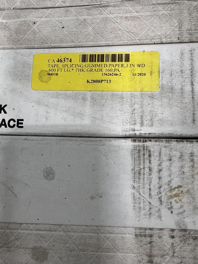 Unused Central Paper Splicing Tape, 3" Grade 160:PA #47622