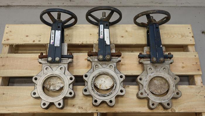 Used 4" Fabri-Valve Hand Operated Knife Gate Valve #44935