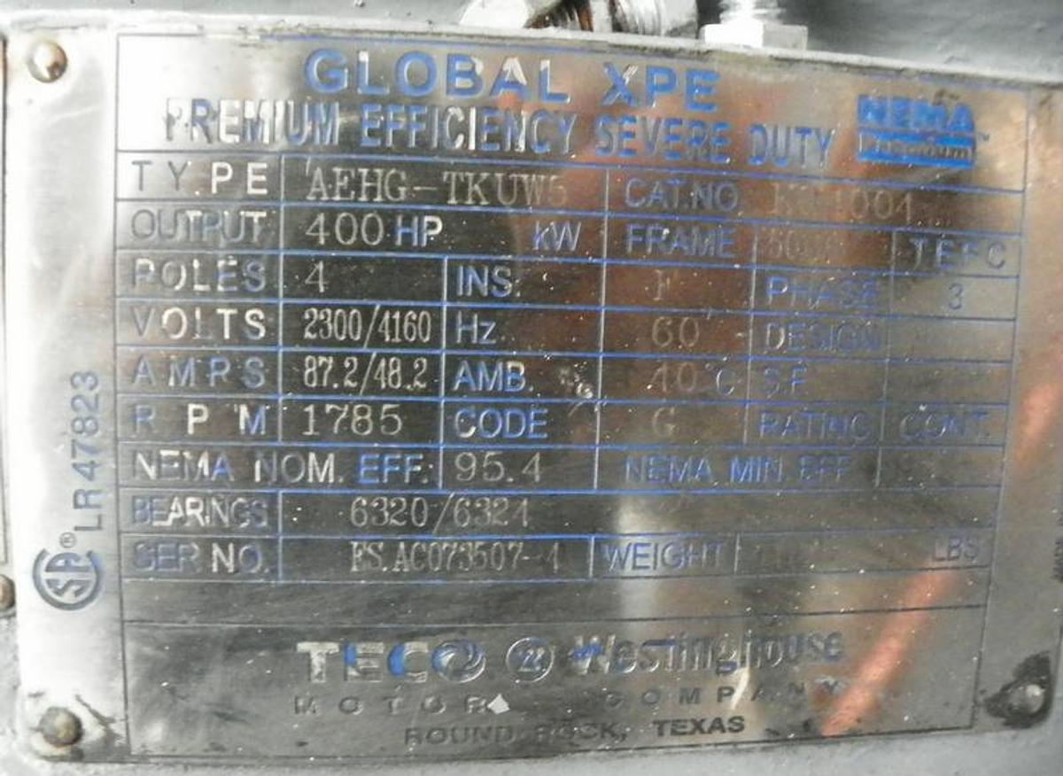 Used TECO-WESTINGHOUSE SQUIRREL CAGE MOTOR #47633