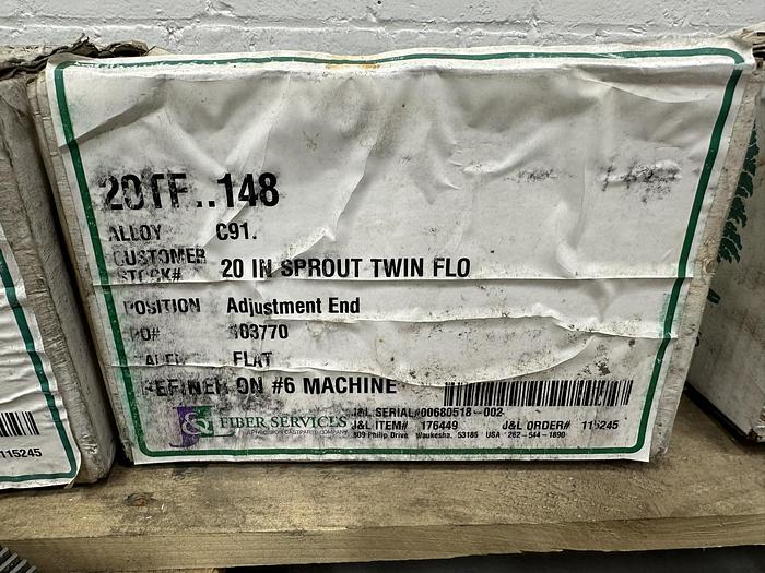 Unused Sprout Waldron 20" Twin Flo Refiner Plate Set #45422
