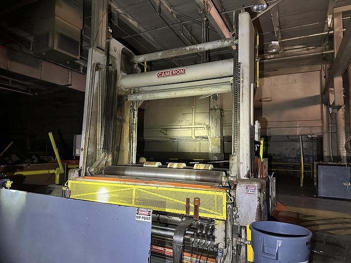 Used Cameron 88" Rewinder With Martin Shaftless Floor Pick-up Unwind #46473