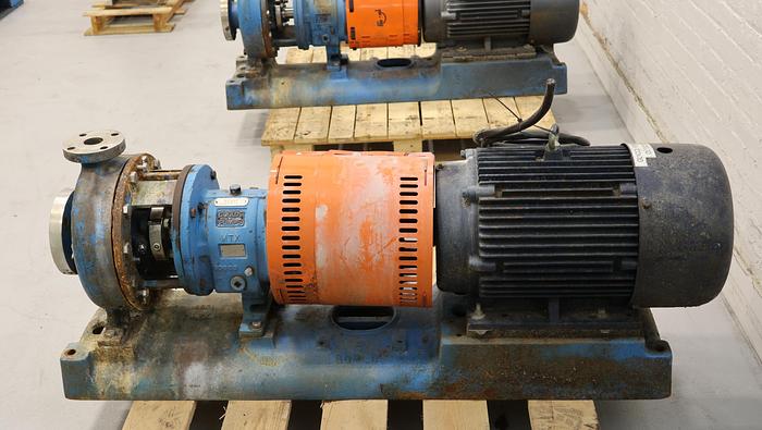 Used GOULDS 3196MTX 1.5x3x10 Pump With Base And Motor #46238