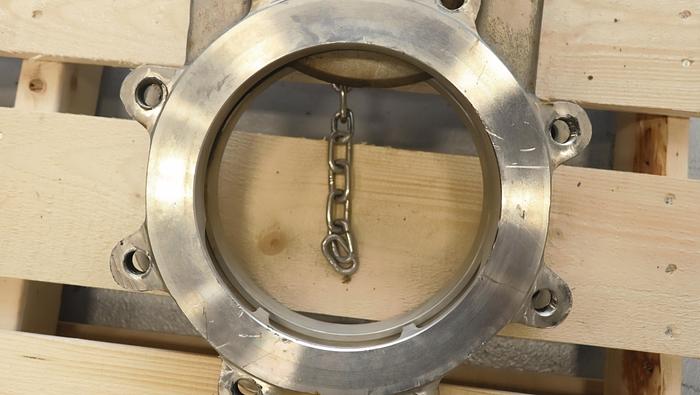 Used Flow Control 8" Hand Operated Knife Gate Valve #45919