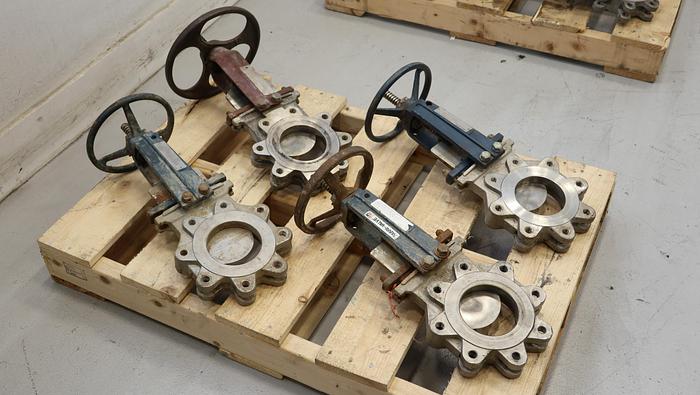 Used Fabri-Valve 4” Hand Operated Knife Gate Valve #45331