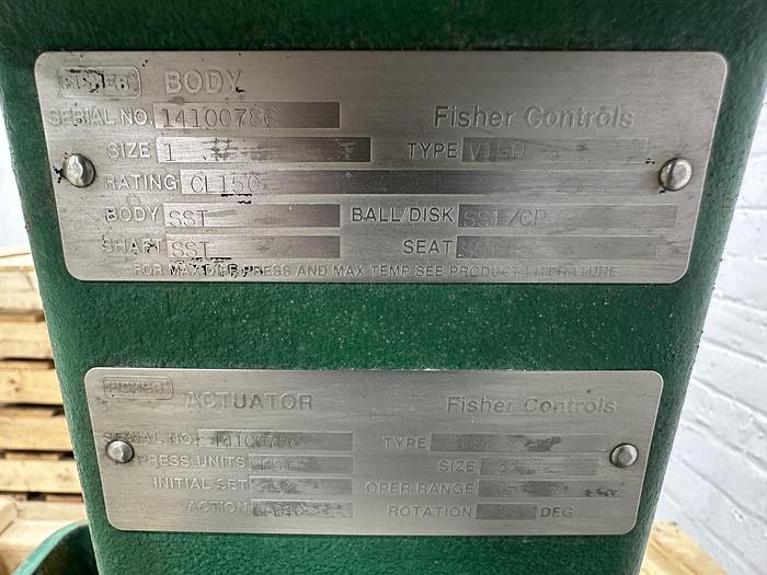 Used Fisher 1" V150 Air Operated Vee Ball Valve #46334