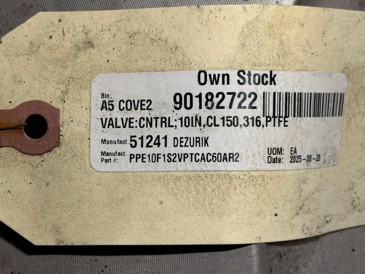 Unused Dezurik 10" Electronic Basis Weight Valve #47117