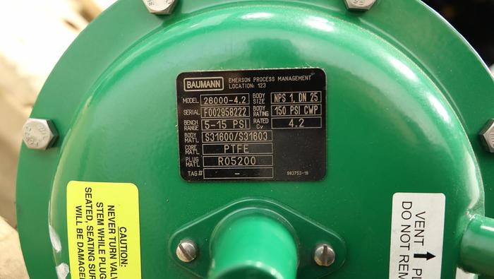 Used Baumann 26000-4.2 VBall Valve #46507