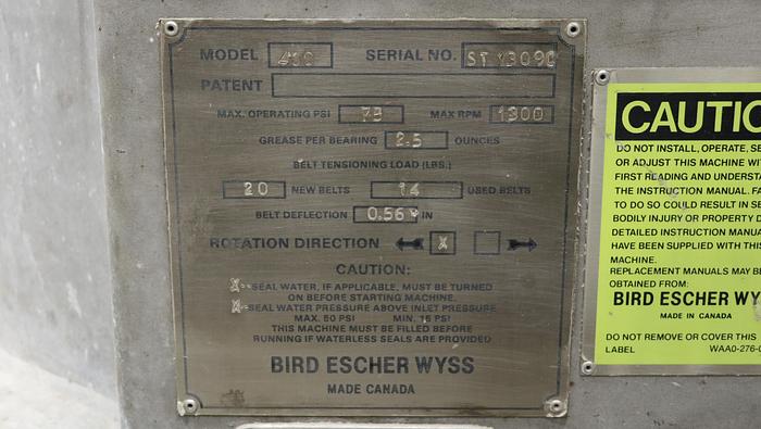 Used Bird 400 Pressure Screen #44740