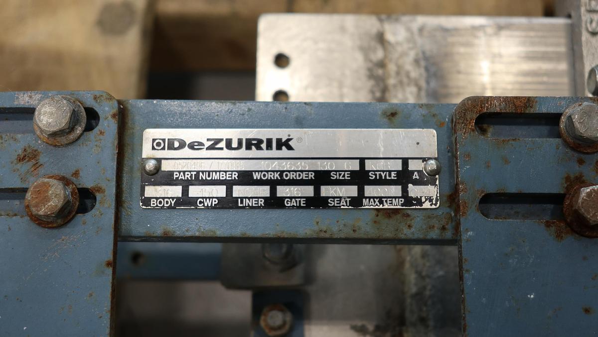 Used Dezurik 6" Air Operated Knife Gate Valve #46960