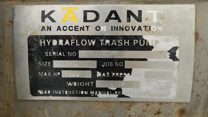 Used Kadant/Black Clawson 150 Hydraflow Trash Pump #44663