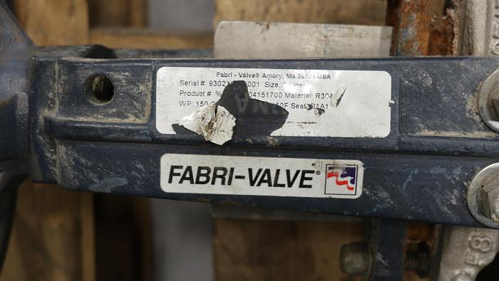 Used Fabri-Valve 3” Hand Operated Knife Gate Valve #45330