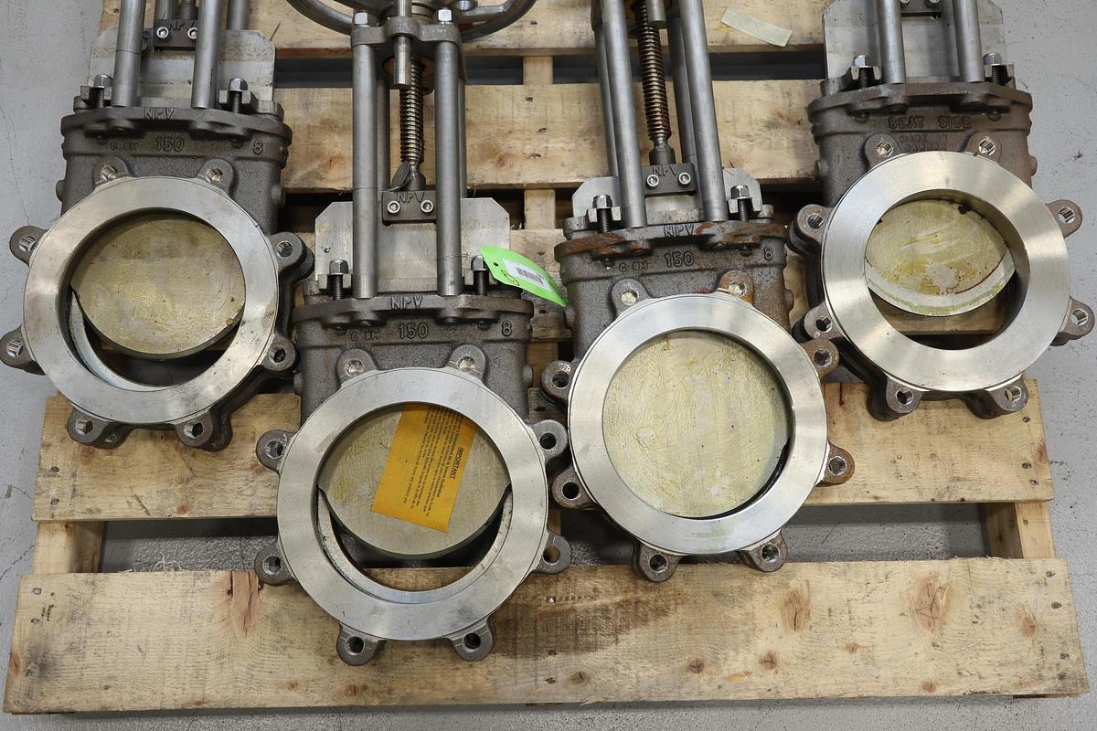 Used North Port Valve 8" Hand Operated Knife Gate Valve #47455