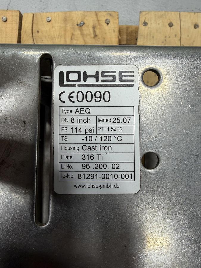 Used Voith/Lohse AEQ-200 8" Through Gate Valve Body #47221