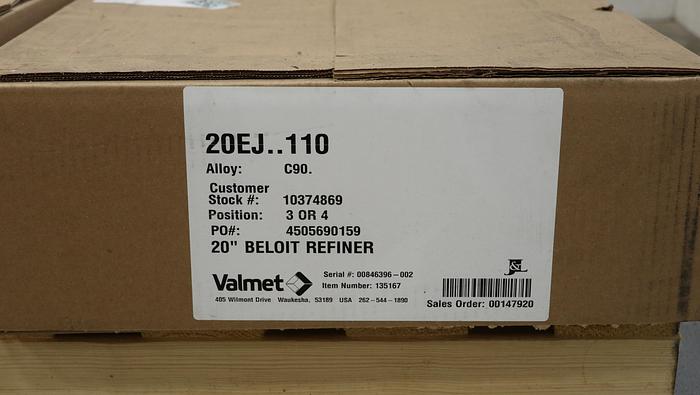 Unused Beloit  20" Refiner Plate Set #45439