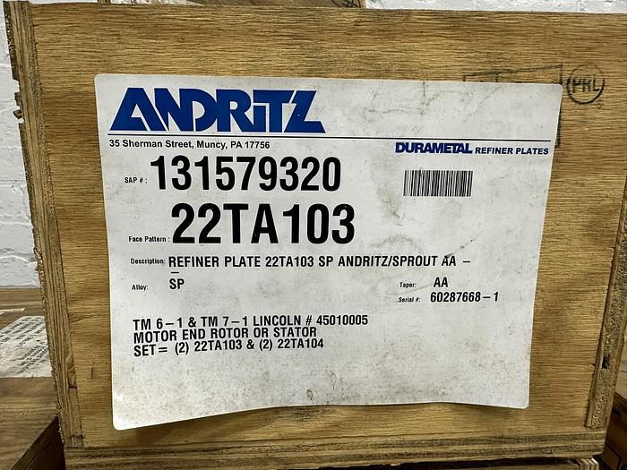 Unused Andritz/Sprout Bauer 22" Refiner Plate Set #45421