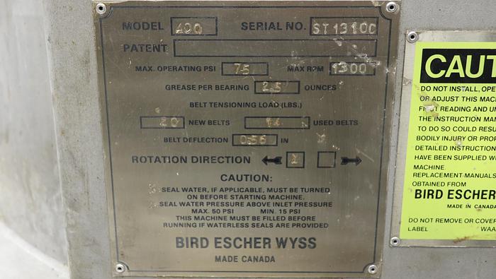 Used Bird 400 Pressure Screen #44743