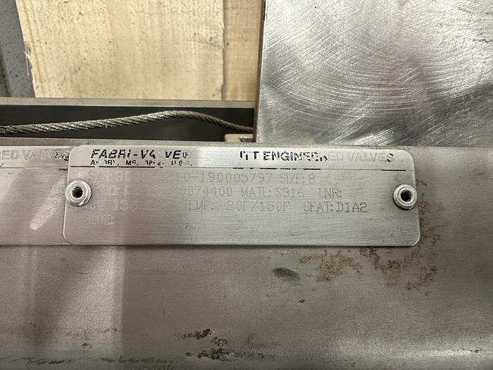 Used Fabri-Valve 8" Hand Operated Knife Gate Valve #46315