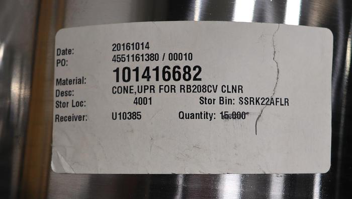 Unused Voith Upper Victaulic Cleaner Cones #45990