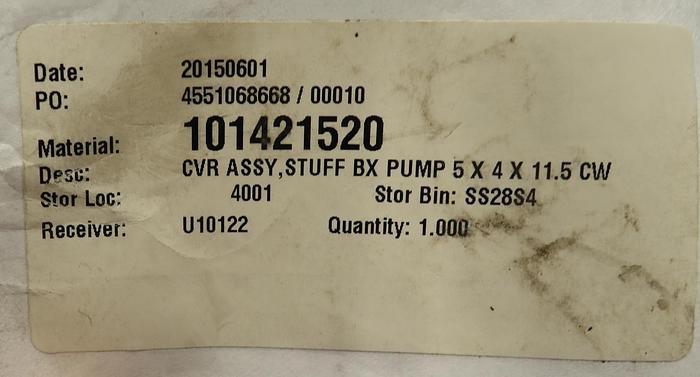 Unused ALLIS CHALMERS/ITT GOULDS CW 11.5" Slurry Pump Stuffing Box #46114