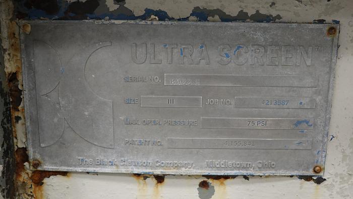 Used Black Clawson Ultra Screen III Pressure Screen #44943