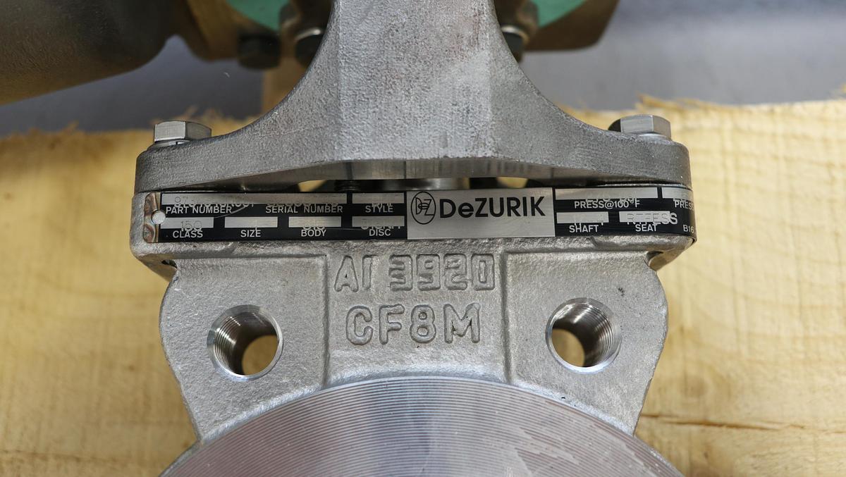 Used Dezurik 4" Air Operated Butterfly Valve #46851