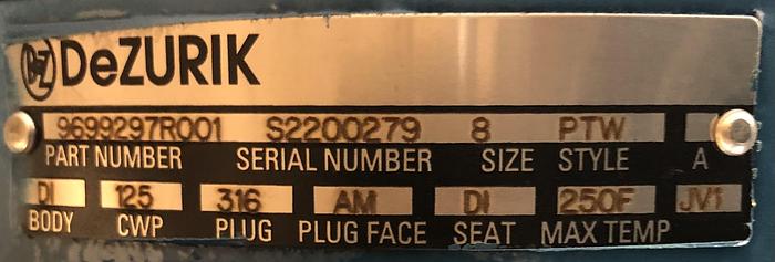 Unused Dezurik 8" 3-way Air Operated Valve #45746