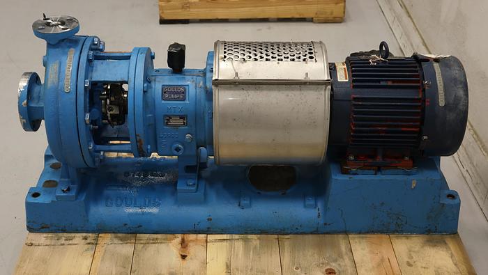 Used Goulds 3196 1x2x10 Pump with Motor and Base #45749