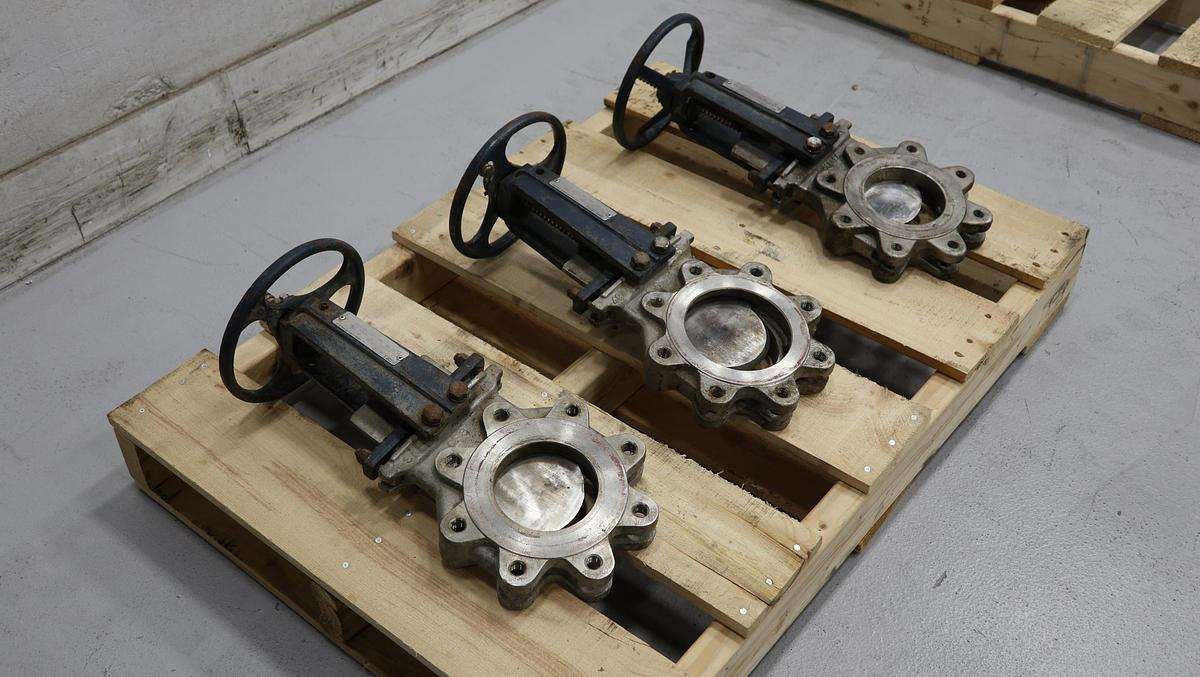 Used Fabri-Valve 4" Hand Operated Knife Gate Valve #46793