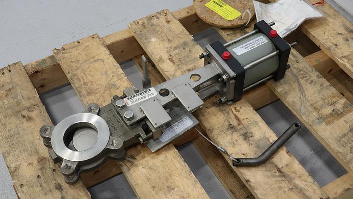 Unused Fabri-Valve 3" Air Operated Knife Gate Valve #46373