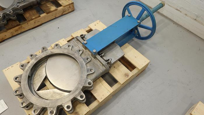Used Orbinox 16" Hand Operated V-Port Knife Gate Valve #45629