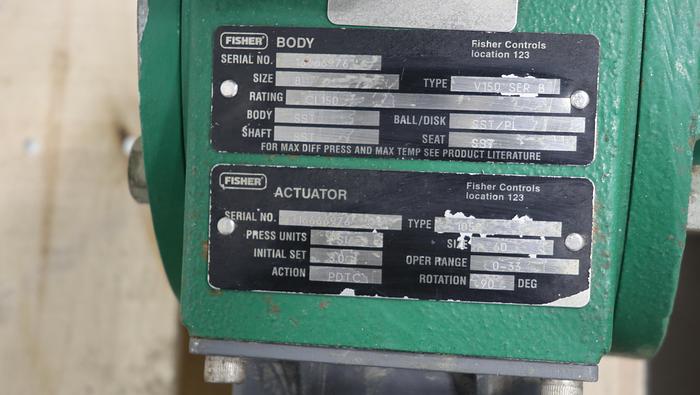 Used Fisher 8" V150 Series B Air Operated Vee Ball Valve #46416