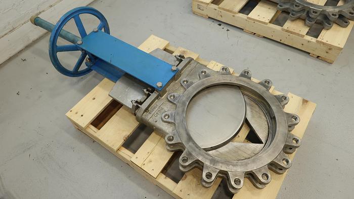 Used Orbinox 16" Hand Operated V-Port Knife Gate Valve #45629