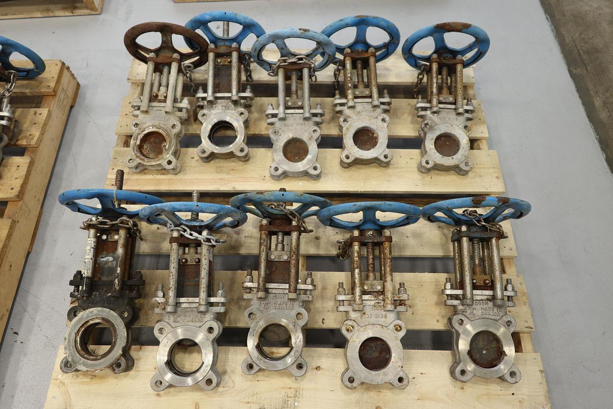 Used Lot of True Line 3" Hand Operated Knife Gate Valves #47518