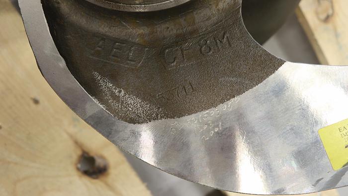 Unused Allis Chalmers 21" Diameter 3-Vane Stainless Steel Impeller #45993