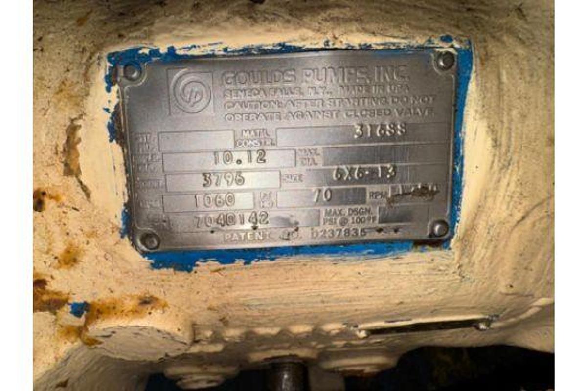 Used Goulds 3796 6x6x13 Pump #46805