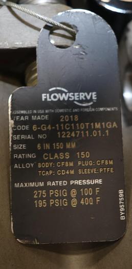 Unused Durco 6" Hand Operated Plug Valve #45851