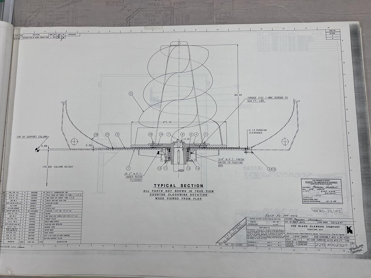 Refurbished BLACK CLAWSON HIGH CONSISTENCY HYDRAPULPER ROTOR HUB # 47038