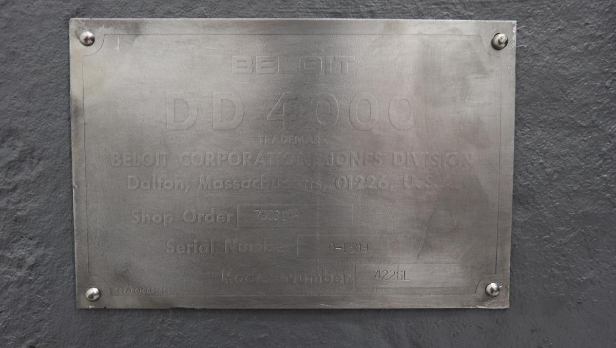 Used Beloit DD4000 26"/30"Disc Refiner #46577