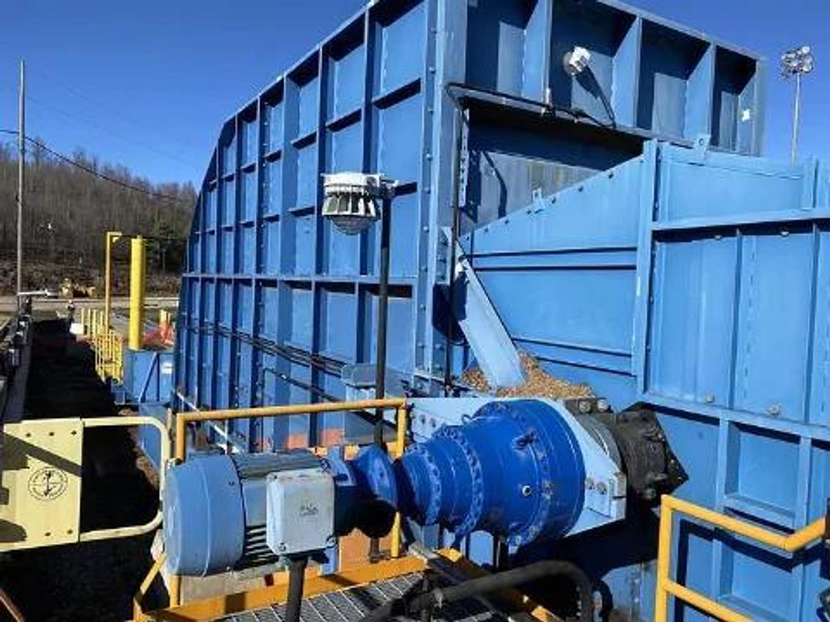 Used Bruks 70' Back-On Truck Dump with Optimized Smooth Cargo Flow Receiving Hopper #47308