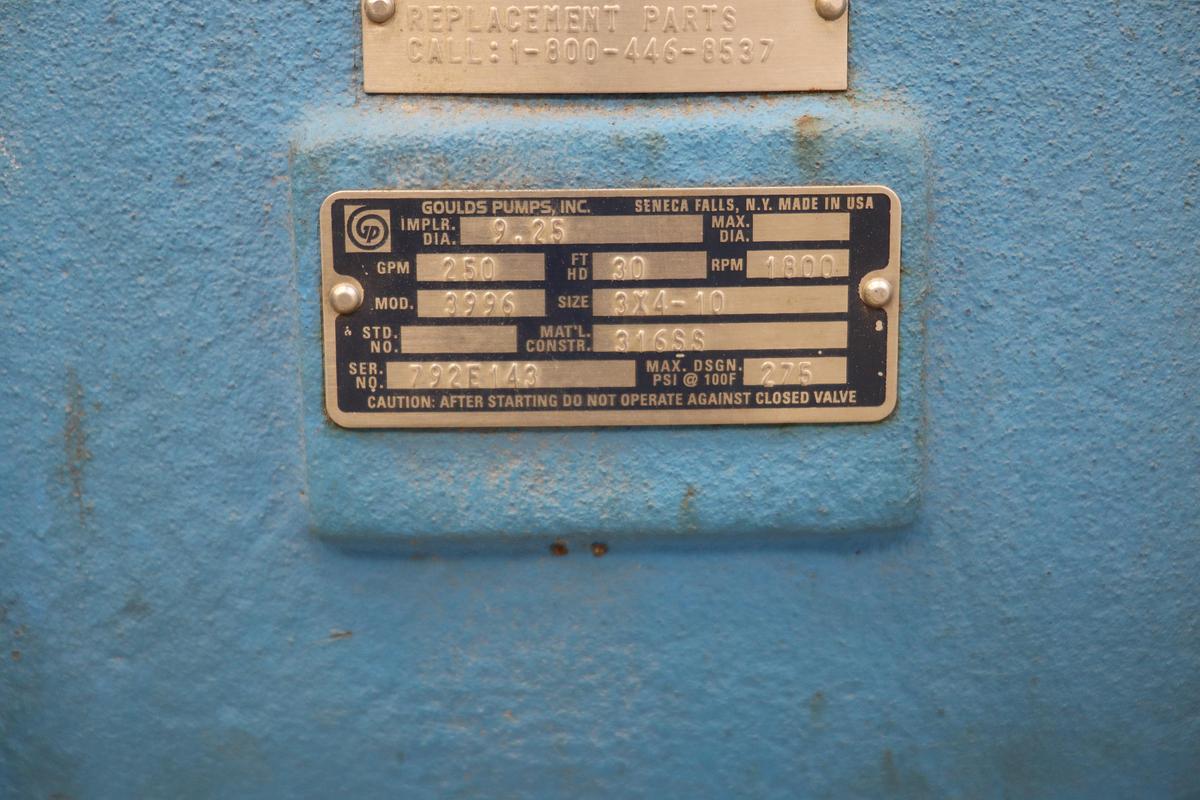 Unused Goulds 3996 3x4x10 In-line Process Pump #47561