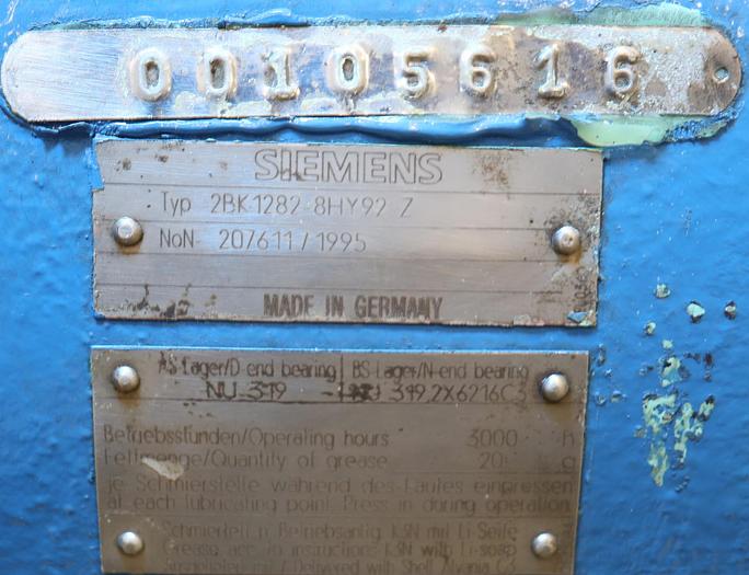 Used Siemens 2BK1282-8HY92-Z Vacuum Pump With Headers #45882